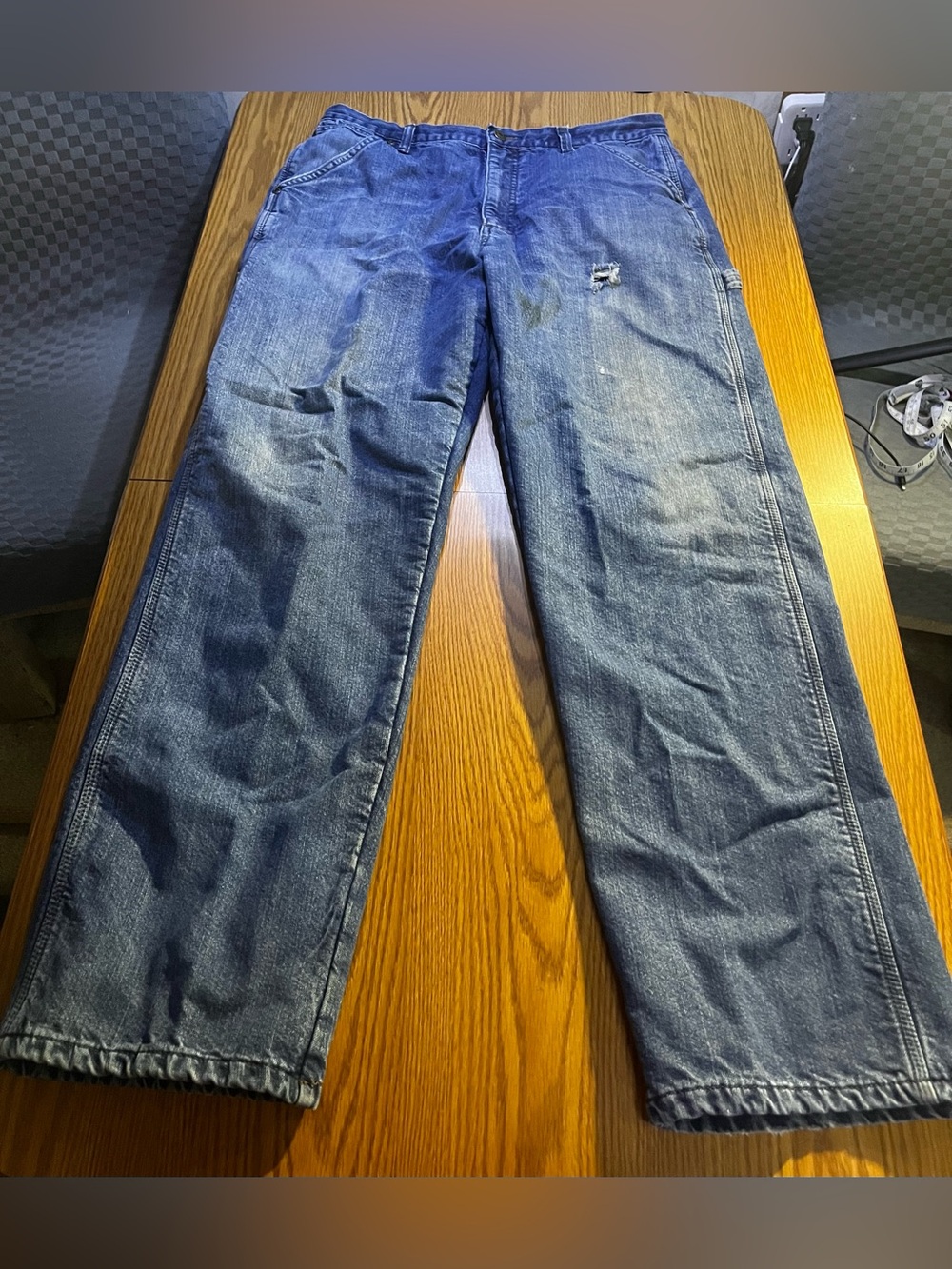 Wrangler Classic Men's Blue Fleece Lined Straight-Leg Jeans
